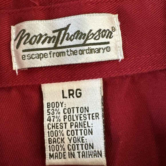 Vintage Norm Thompson Mens Long Sleeve Red Golf Polo Sweater Shirt Size Large - Picture 2 of 9